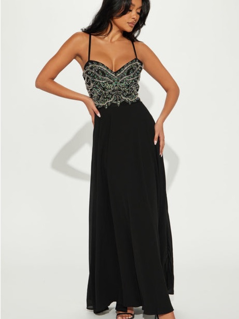 NEW WITHOUT TAGS Fashion Nova Black Strapless Evening Gown size medium